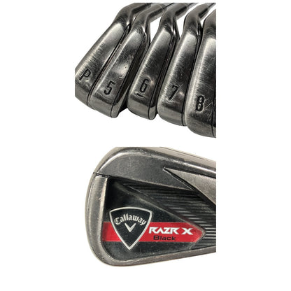 Callaway Razr X Black Irons 5-8,PW (5pc) — NS PRO 950GH — Japan Model, Used