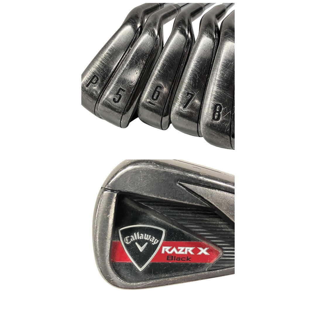 Callaway Razr X Black Irons 5-8,PW (5pc) — NS PRO 950GH — Japan Model, Used