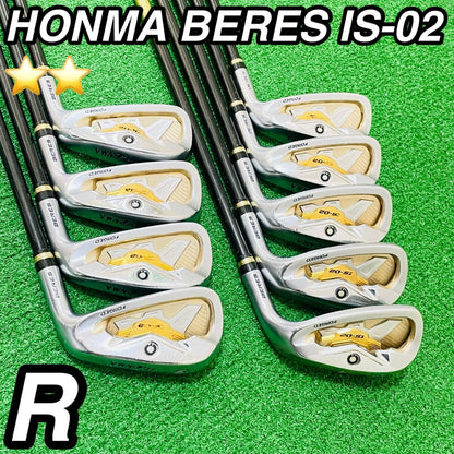 HONMA Beres IS-02 Irons 5-11,AW,SW (9pc) — ARMRQ R — Japan Model, Used