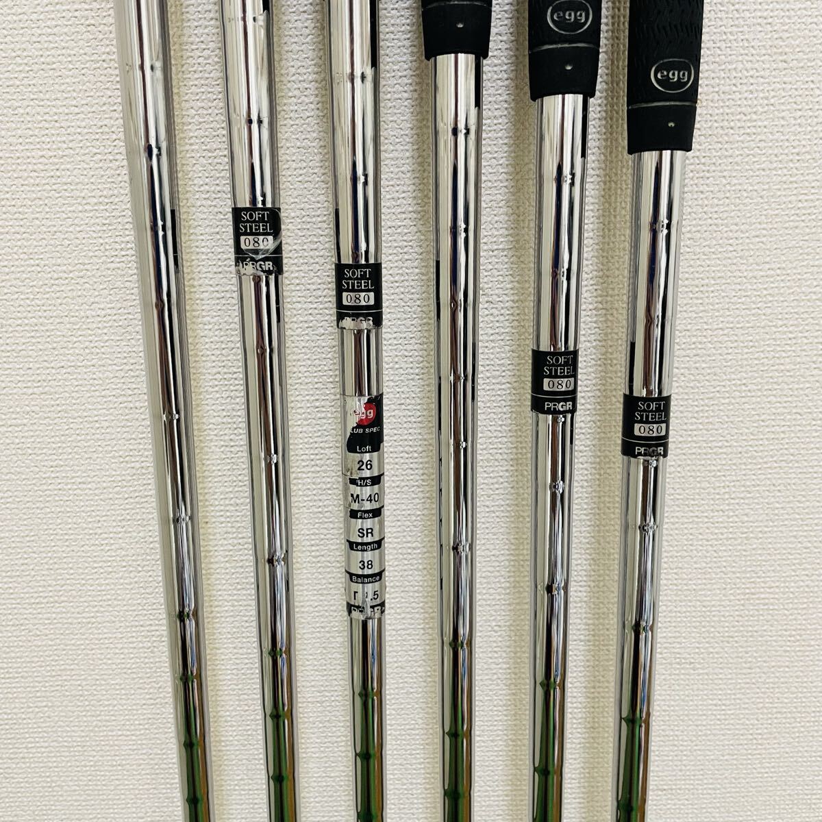 PRGR Egg PF Irons 5-PW (6pc) — NS PRO SR — Japan Model, Used