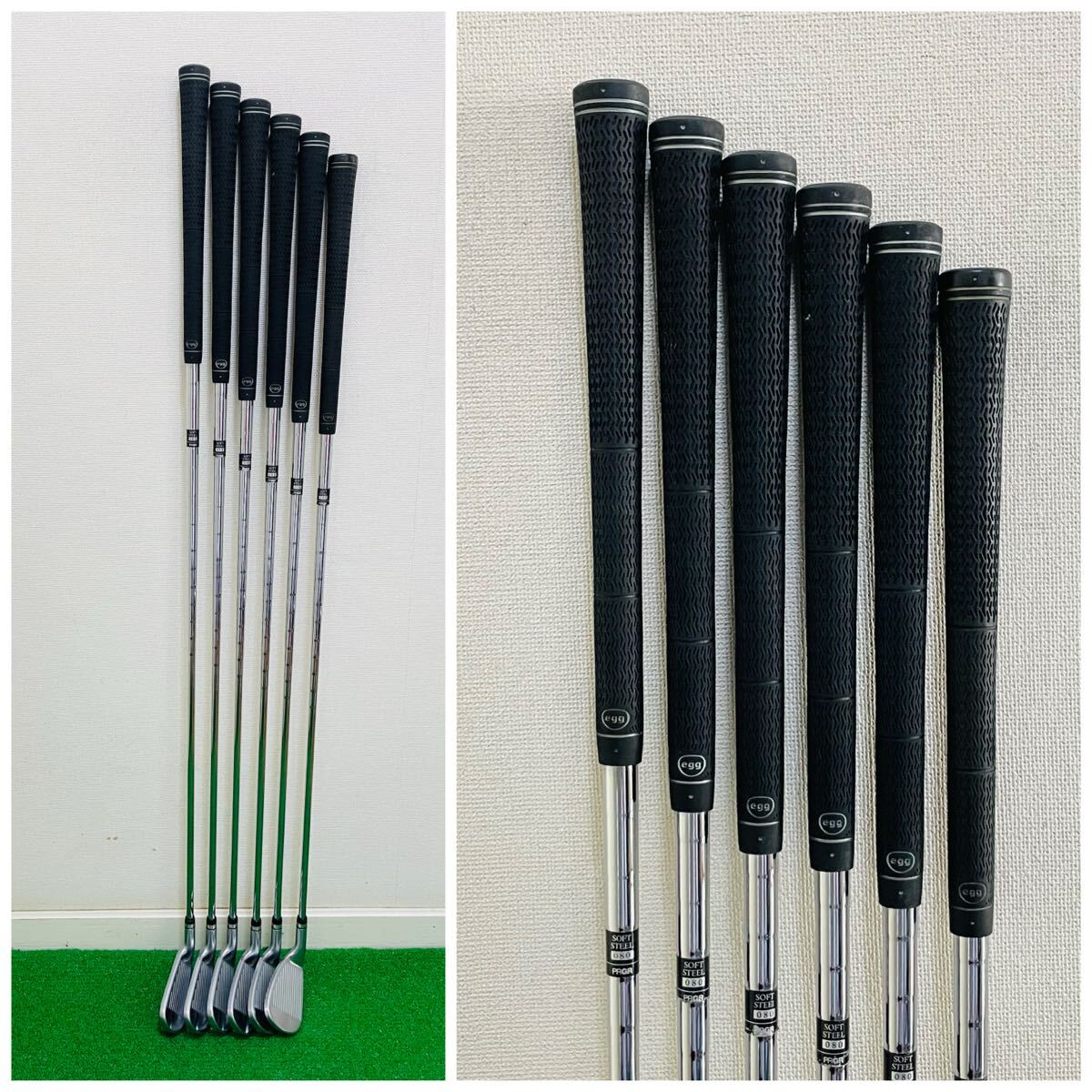 PRGR Egg PF Irons 6-AW (6pc) — NS PRO SR — Japan Model, Used